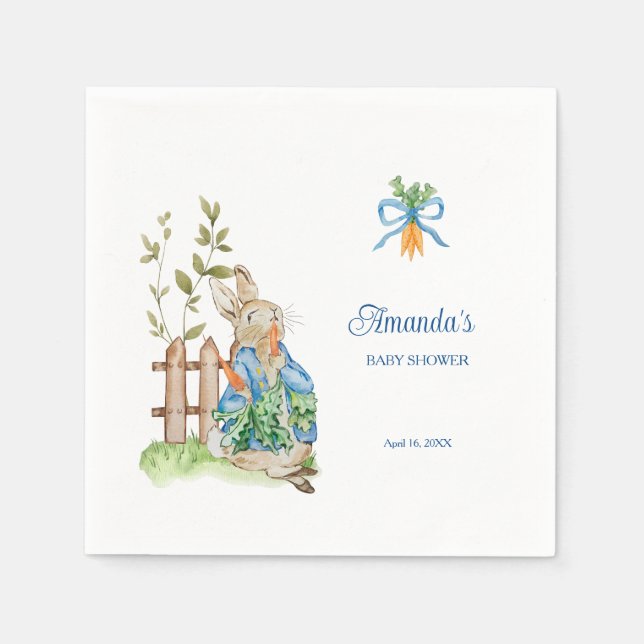 Peter Rabbit Baby Shower Napkins (Front)