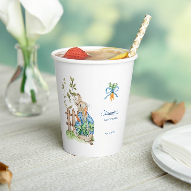 Peter Rabbit Baby Shower Paper Cups (Insitu)