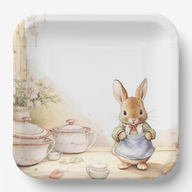 Peter Rabbit Baby Shower Paper Plates (Front)