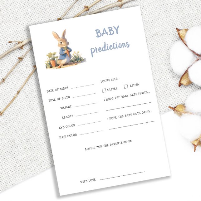 Peter Rabbit Baby Shower Predictions Flyer (Creator Uploaded)
