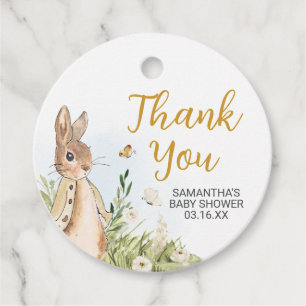 Peter Rabbit Baby Shower Round Favor Tags