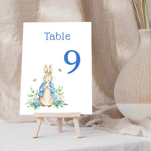 Peter Rabbit Baby Shower Table Number