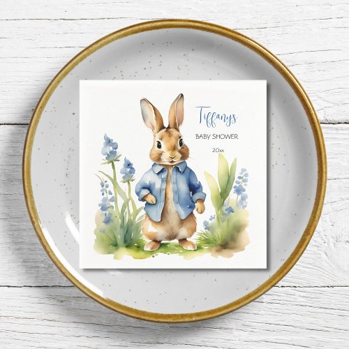 Peter rabbit baby shower tableware template napkins