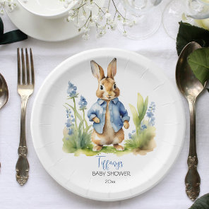 Peter rabbit baby shower tableware template paper plates