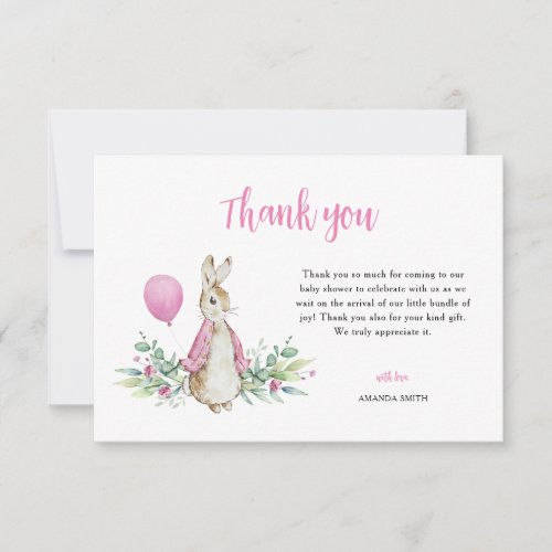 Peter Rabbit Baby Shower Thank You Card