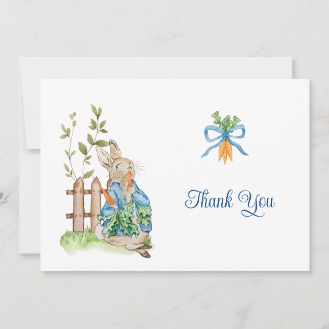 Peter Rabbit Baby Shower Thank You Card (Front)