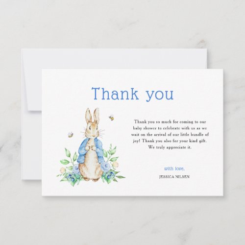 Peter Rabbit Baby Shower Thank You Card