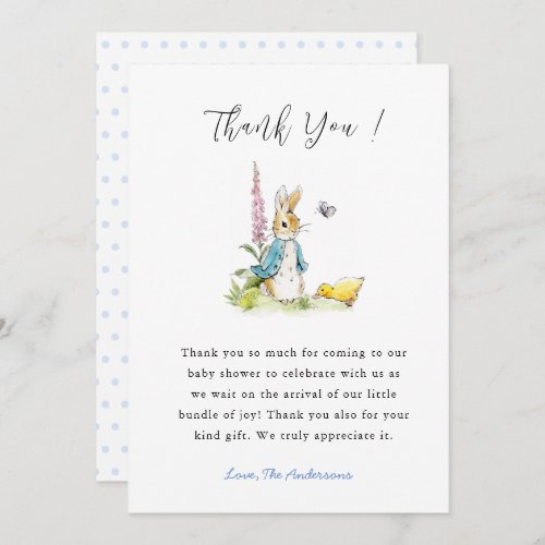 Peter rabbit Baby shower Thank you card