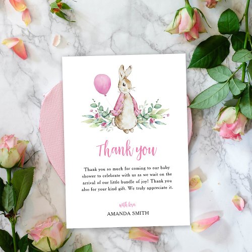Peter Rabbit Baby Shower Thank You Card