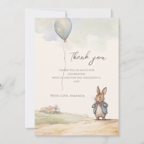 Peter Rabbit Baby Shower Thank You Card