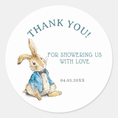 Peter Rabbit Baby Shower Thank You Favor Classic Round Sticker