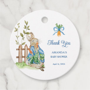Peter Rabbit Baby Shower Thank You Favor Tags