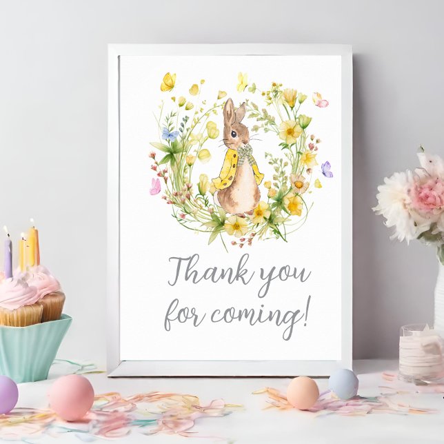Peter Rabbit Baby Shower Thank You for Coming Poster (Creator Uploaded)
