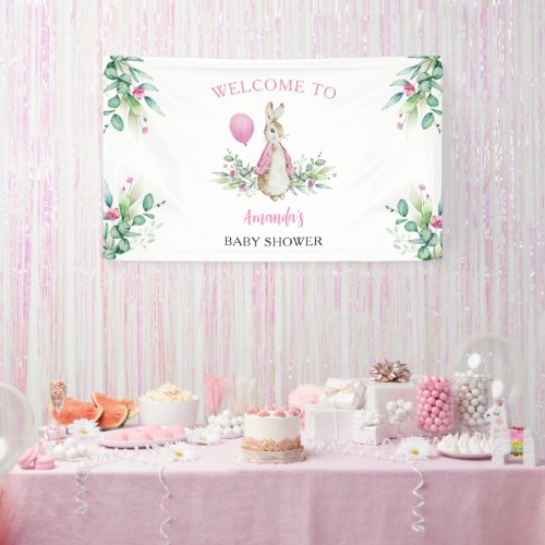 Peter Rabbit Baby Shower Welcome Backdrop Banner