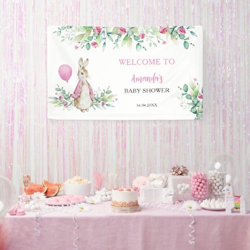 Peter Rabbit Baby Shower Welcome Backdrop Banner