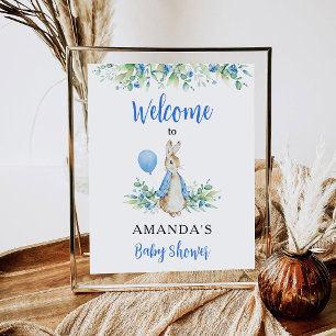 Peter Rabbit Baby Shower Welcome Poster