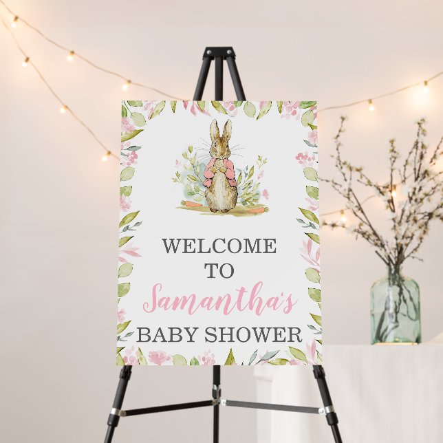 Peter Rabbit Baby Shower Welcome Sign (In Situ (Stand))