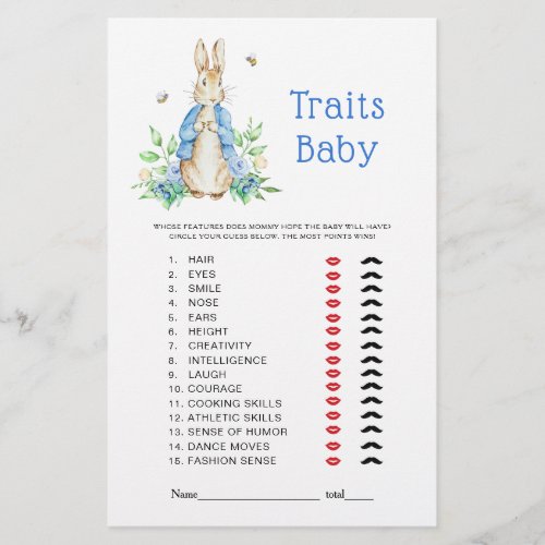 Peter Rabbit Baby Traits Game