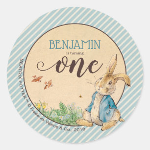 Peter Rabbit Baby's First Birthday Classic Round Sticker