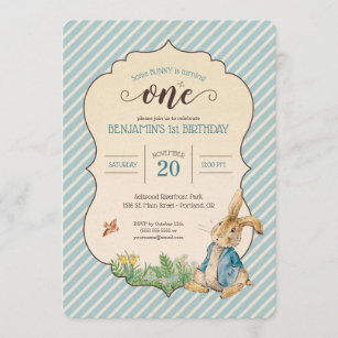 10 Personalised Peter Rabbit Kids Boy Girl 1st First Birthday Party Invitations Invites 