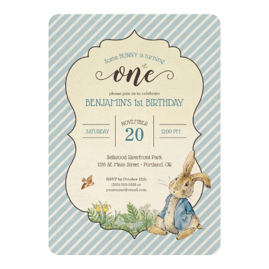 Peter Rabbit Baby S First Birthday Invitation Zazzle Com
