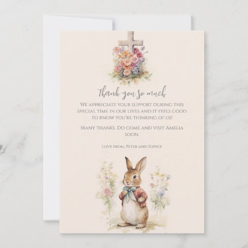 Peter Rabbit Baptism Thank You Card