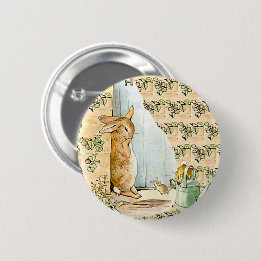 Peter Rabbit Beatrix Potter Doorway  Button