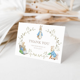Peter Rabbit Beatrix Potter Greenery Watercolor  Thank You Card