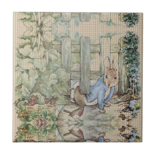 Peter Rabbit Beatrix Potter Sneaking Ceramic Tile