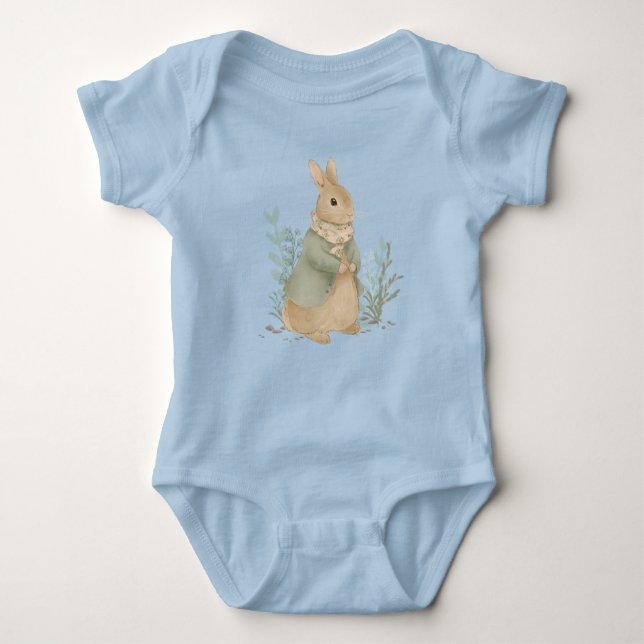 peter rabbit birthday baby bodysuit (Front)