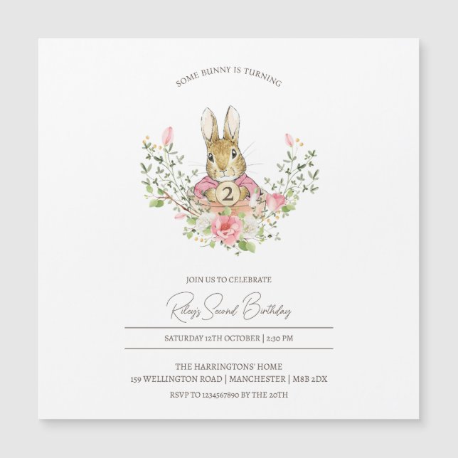 Peter Rabbit Birthday Magnetic Invitation (Front)