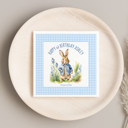 Peter rabbit birthday party decorations printed napkins