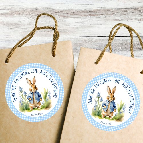 Peter rabbit birthday party thank you favor classic round sticker
