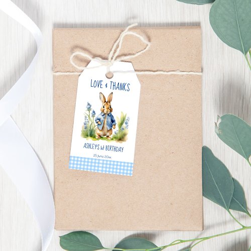 Peter rabbit birthday party thank you favor gift tags