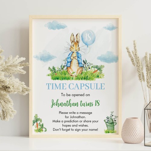 Peter Rabbit Birthday Time Capsule Sign 