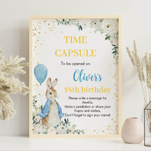 Peter Rabbit Birthday Time Capsule Sign Wildflower