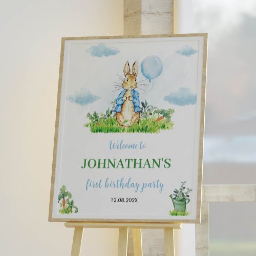 Peter Rabbit Birthday Welcome Sign 