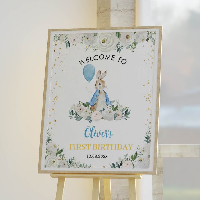 Peter Rabbit Birthday Welcome Sign Wildflower (Creator Uploaded)