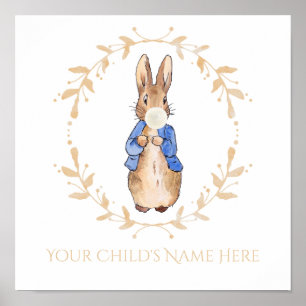 Peter Rabbit Blowing White Gum Personalisation Poster