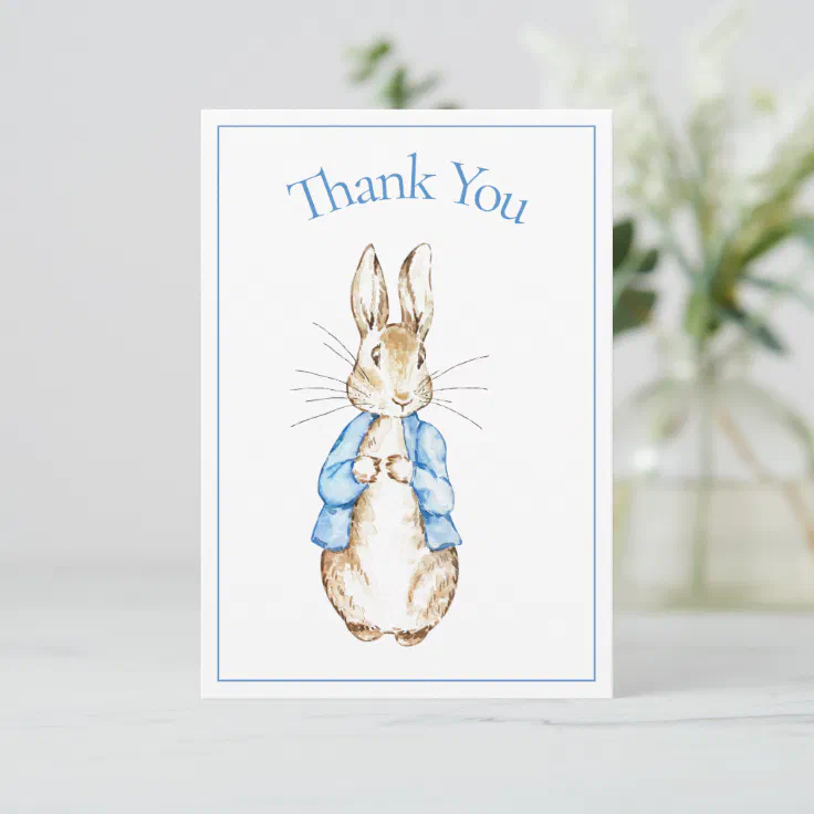 Peter Rabbit Blue Baby Shower Thank You | Zazzle