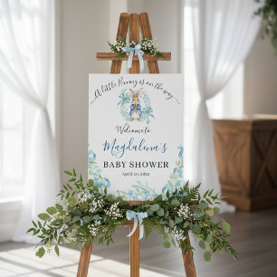 Peter Rabbit Blue Floral Bows Welcome Baby Shower Foam Board