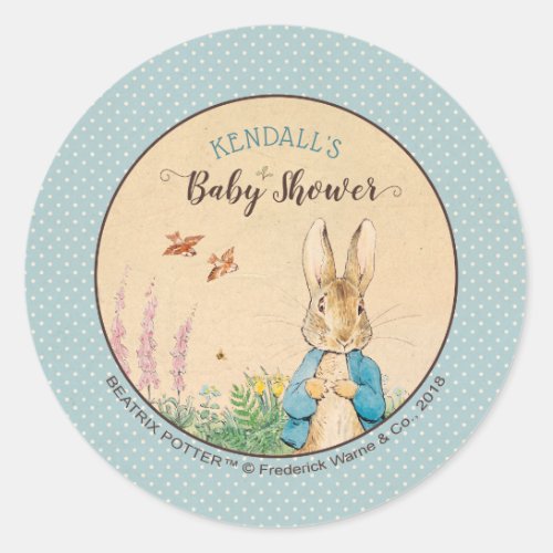 Peter Rabbit  Boy Baby Shower Classic Round Sticker