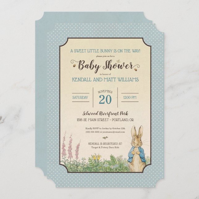 Peter Rabbit | Boy Baby Shower Invitation (Front/Back)
