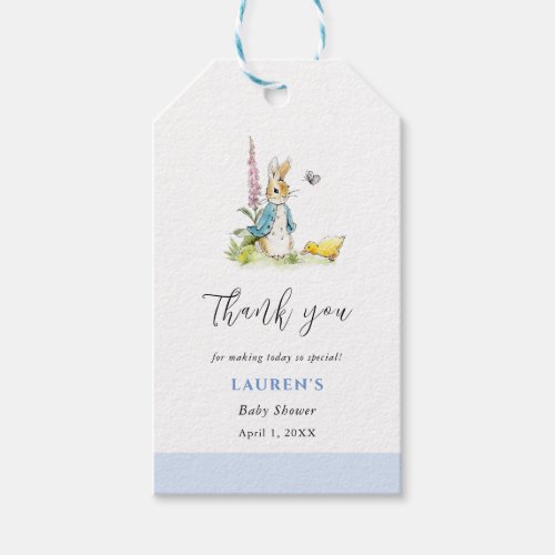 Peter Rabbit Boy Baby Shower thank you  Gift Tags