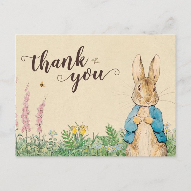 Peter Rabbit | Boy Baby Shower Thank You Postcard (Front)