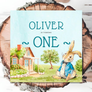 Peter Rabbit Boy First Birthday Watercolor Napkins