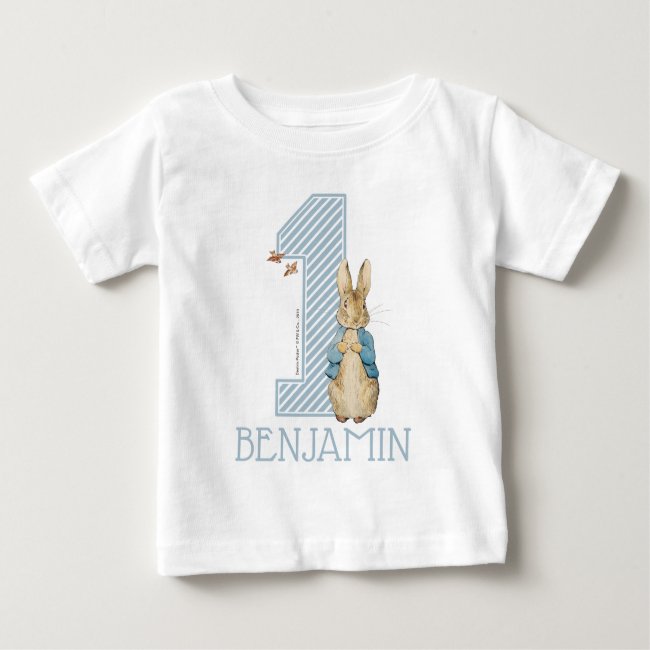 Peter Rabbit | Boy First Birthday with Name Baby T-Shirt