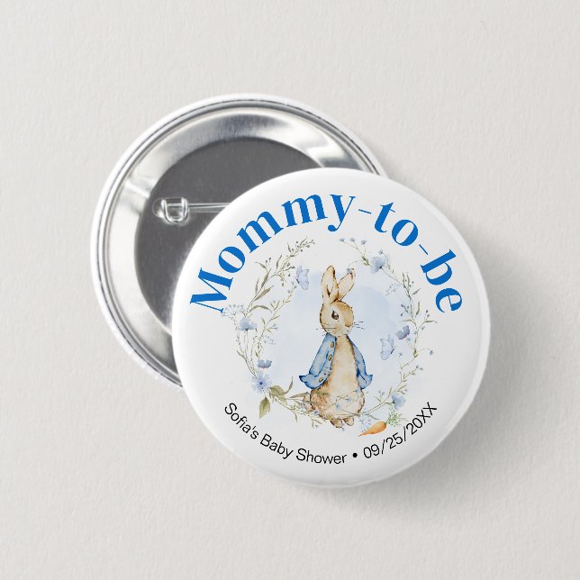 Peter Rabbit Boy "Mommy to Be" Button (Front & Back)