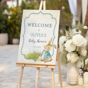Peter Rabbit Boy Vintage Baby Shower Welcome Foam Board