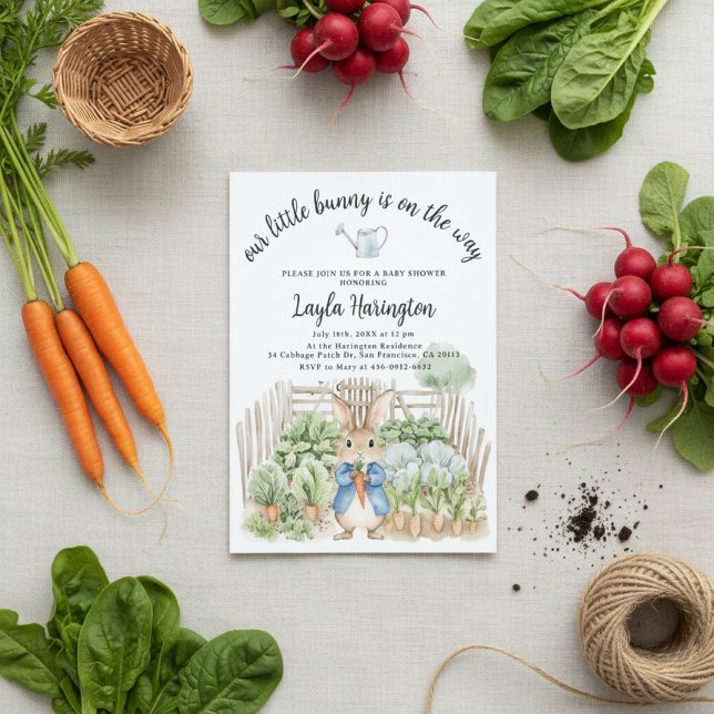 Peter Rabbit Cabbage Patch Vegetables Baby Shower  Invitation (Creator Uploaded)